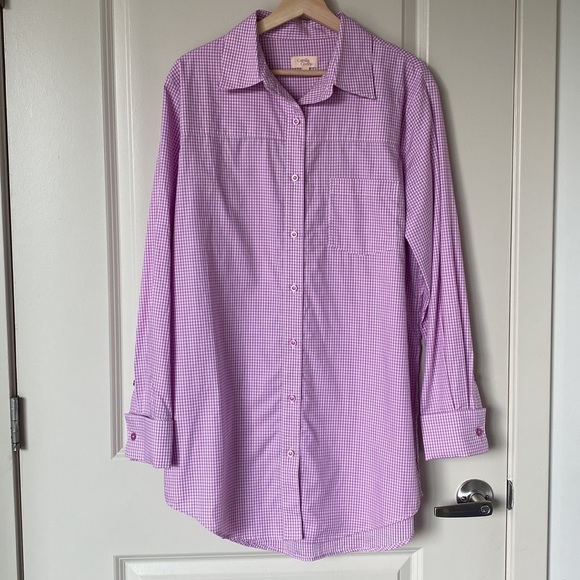 Camila Coelho Elliot Shirt Dress Pink Lilac Gingham Check Revolve Small - Picture 4 of 9